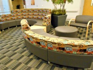 image of a reception seating in the article: Comfortable and Stylish Guest Seating Options for Your Office Space