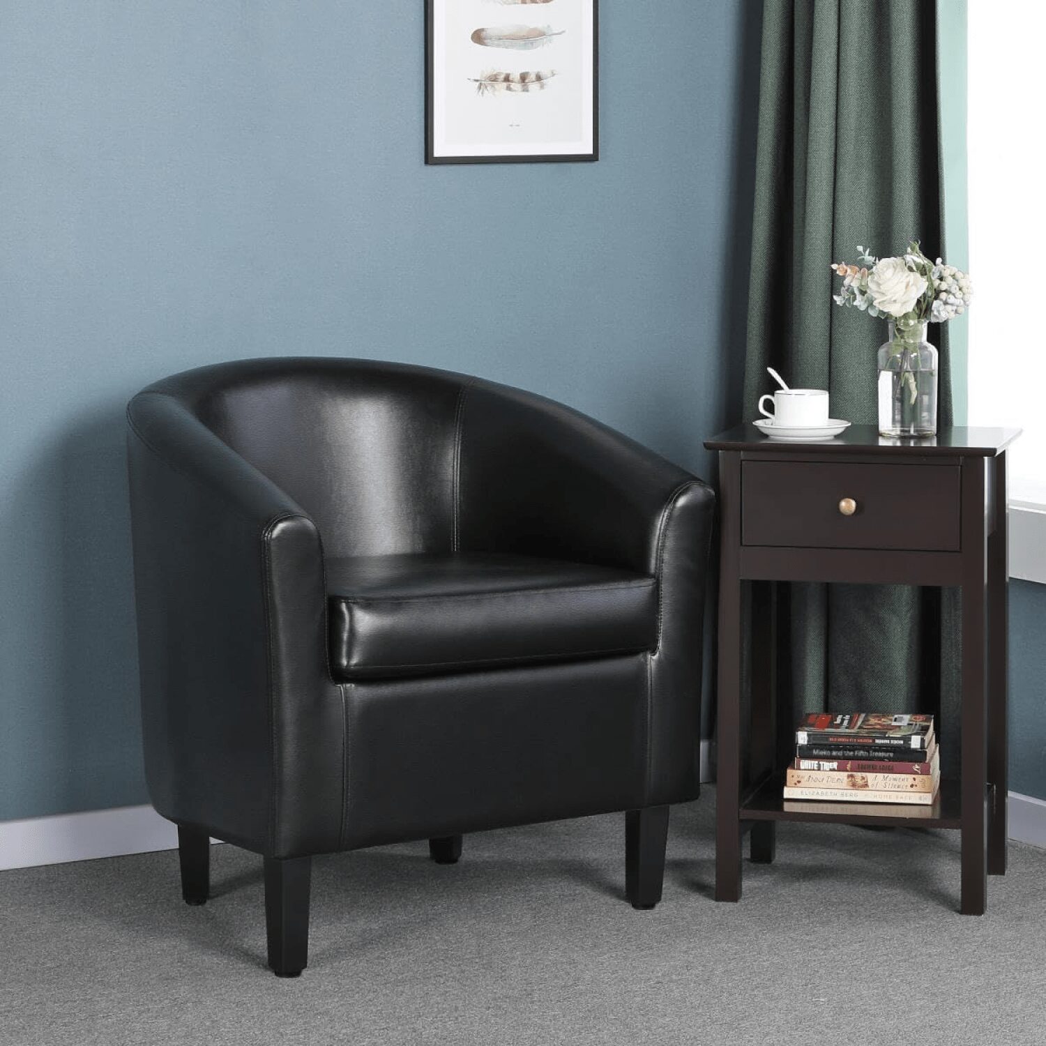 Image of Yaheetech Barrel Faux Leather Club Chairs in Shop office furniture from Essential Office Furniture