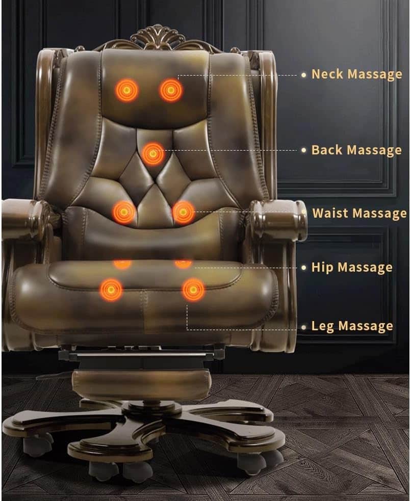 Image of LIUZH Recliner Leather Manager Office Chair
