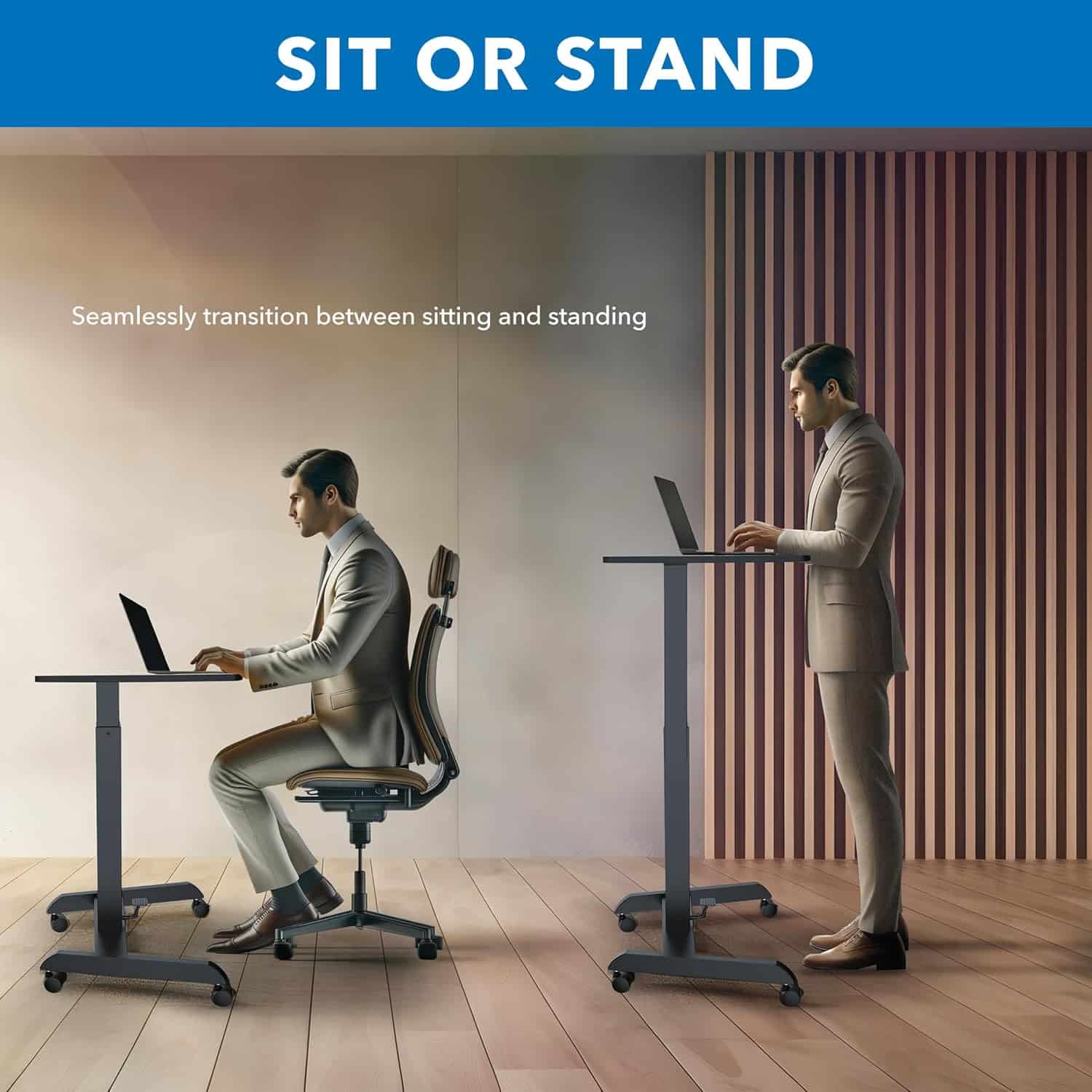 Mount-It! Electric Standing Desk Converter – Adjustable Height Computer Workstation