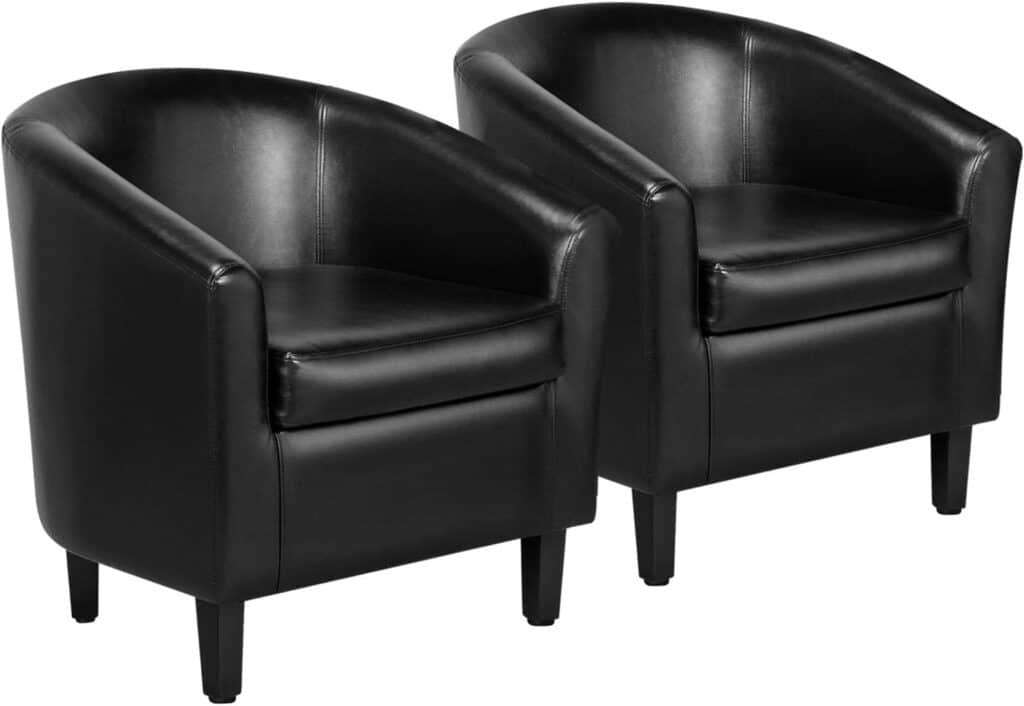 Image of Yaheetech Barrel Faux Leather Club Chairs Set of 2 from Essential Office Furniture
