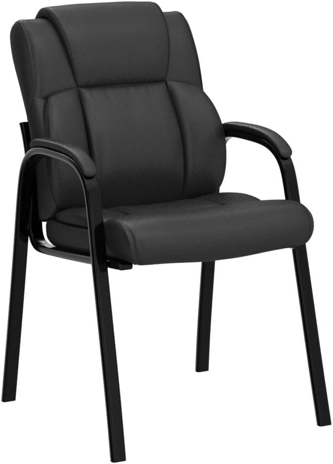Image of CLATINA Leather Guest Chair with Padded Arm Rest from Essential Office Furniture