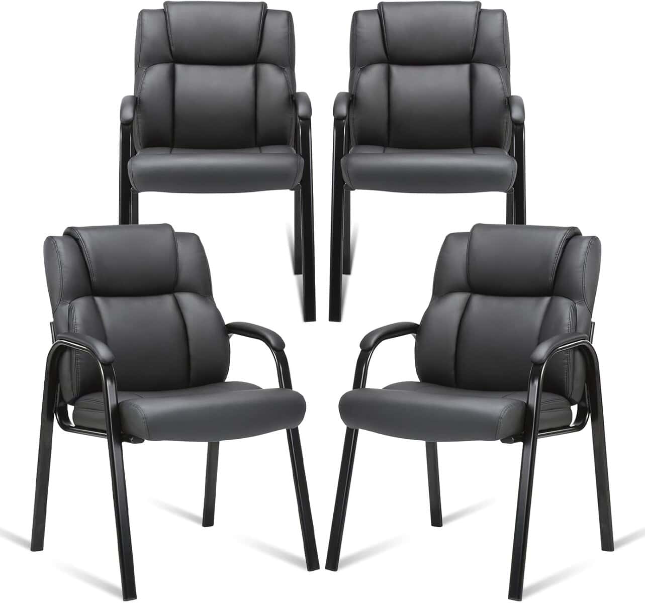 CLATINA Leather Guest Chair with Padded Arm Rest