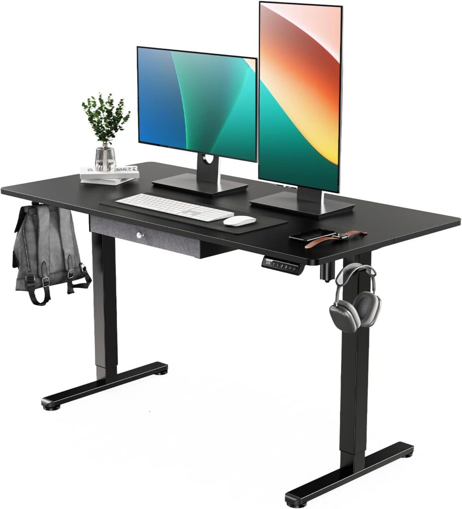 Image of ErGear Electric Standing Desk with Drawer from Essential Office Furniture