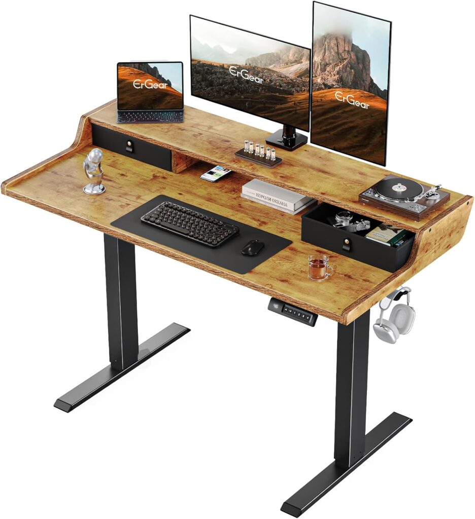 Image of ErGear Electric Standing Desk with Drawers from Essential Office Furniture