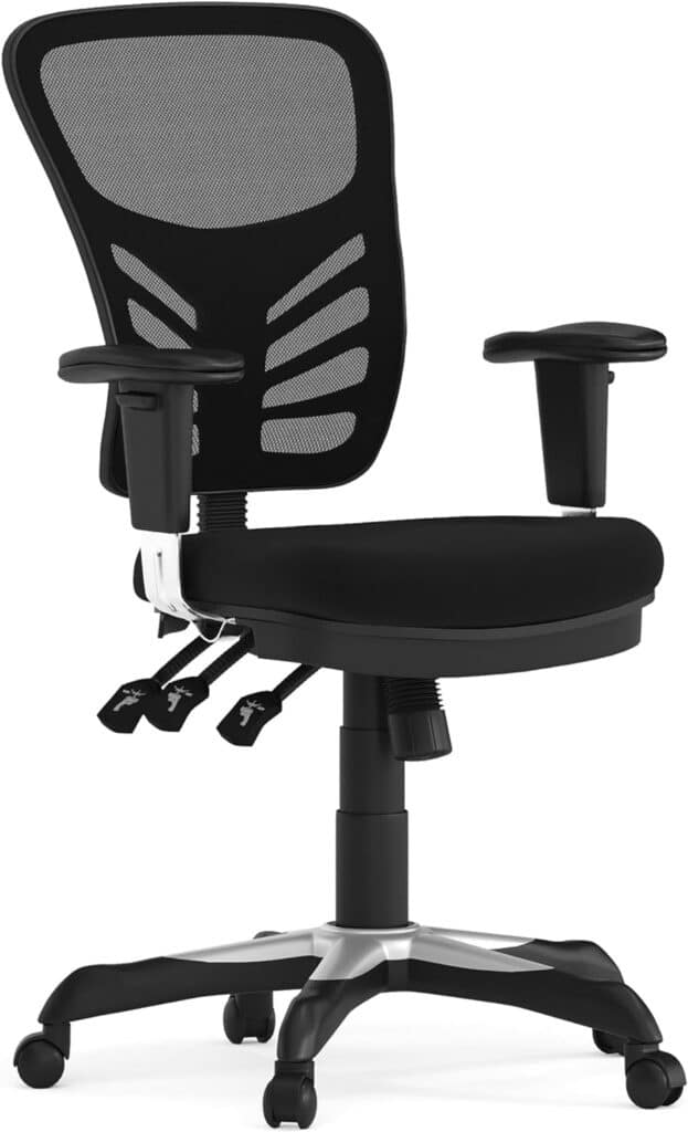Image of Flash Furniture Nicholas Mid-Back Black Mesh Ergonomic Office from Essential Office Furniture
