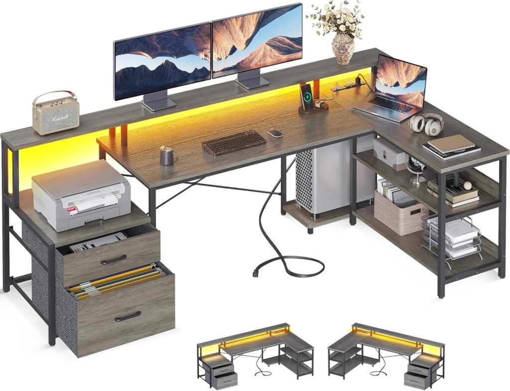 Image of ODK L Shaped Desk with File Drawer from Essential Office Furniture