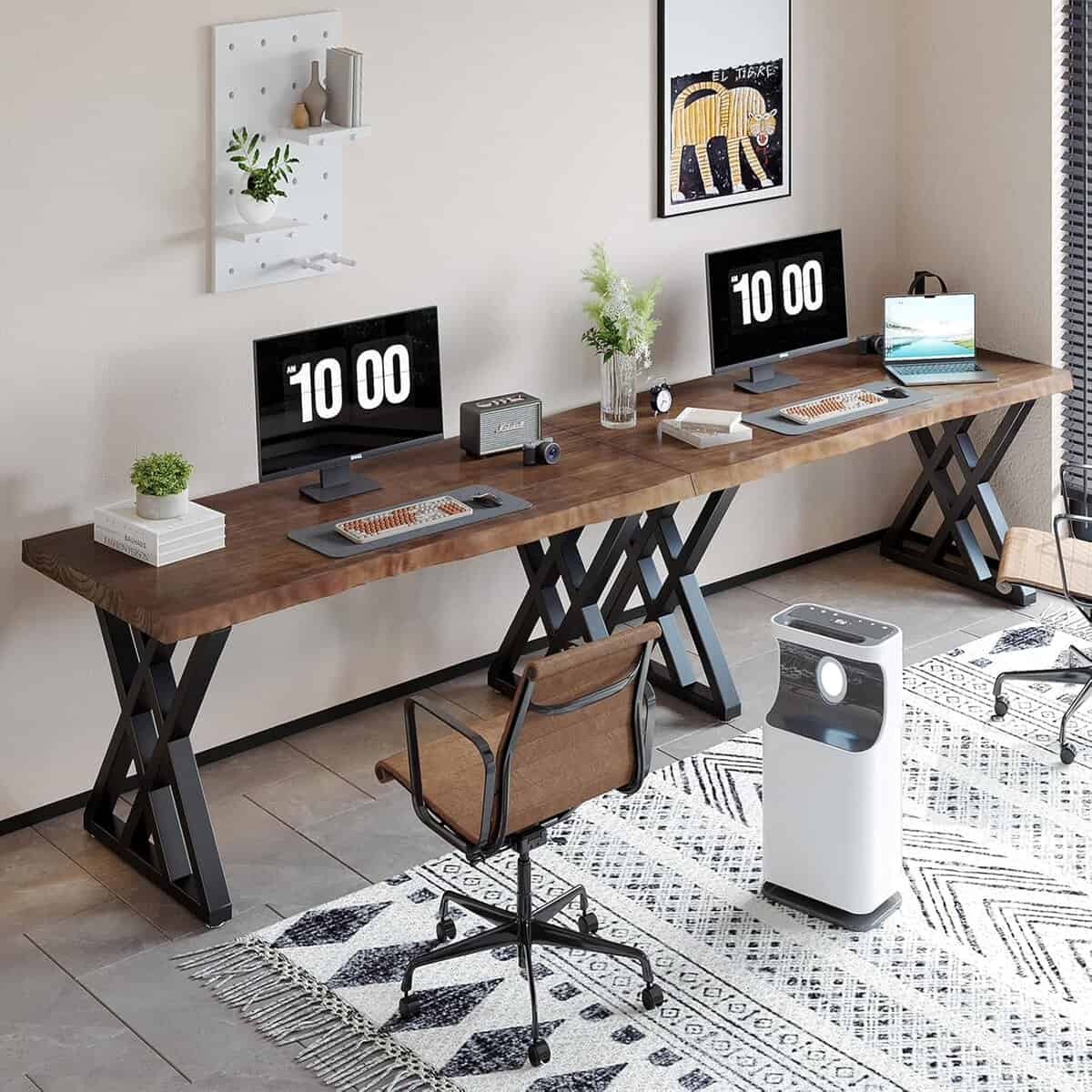 QZYJKJ Solid Wood Computer Desk Study Office Desk