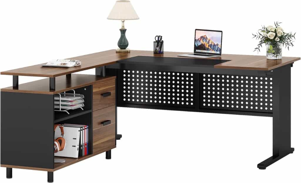 Image of Tribesigns 63 Inch Executive Desk with File Cabinet from Essential Office Furniture