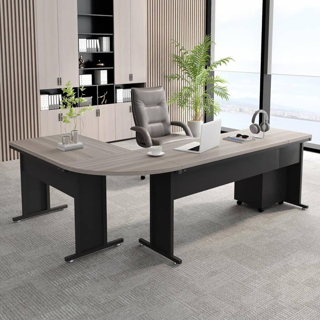 Image of Tribesigns 83 Inch L-Shaped Desk with Drawers from Essential Office Furniture