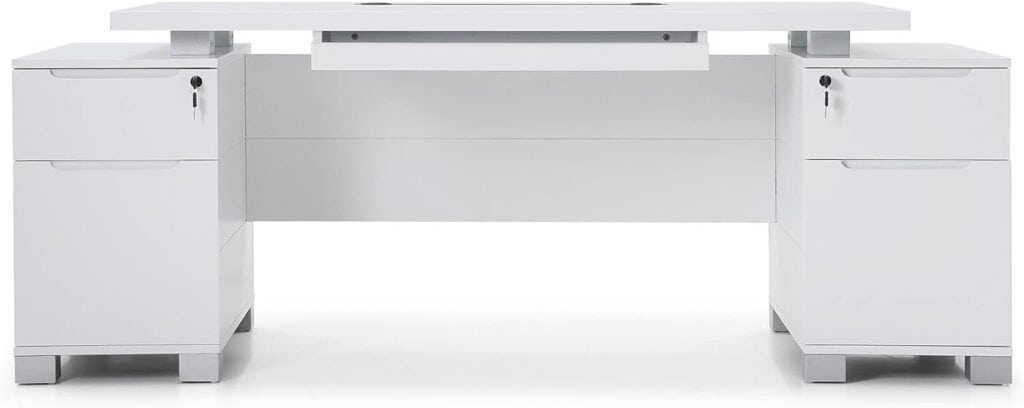 Image of Zuri Furniture 79" Modern Ford Executive Desk with Filing Cabinets from Essential Office Furniture