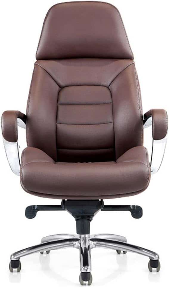 Image of Zuri Furniture Gates Genuine Leather Executive Chair Essential Office Furniture