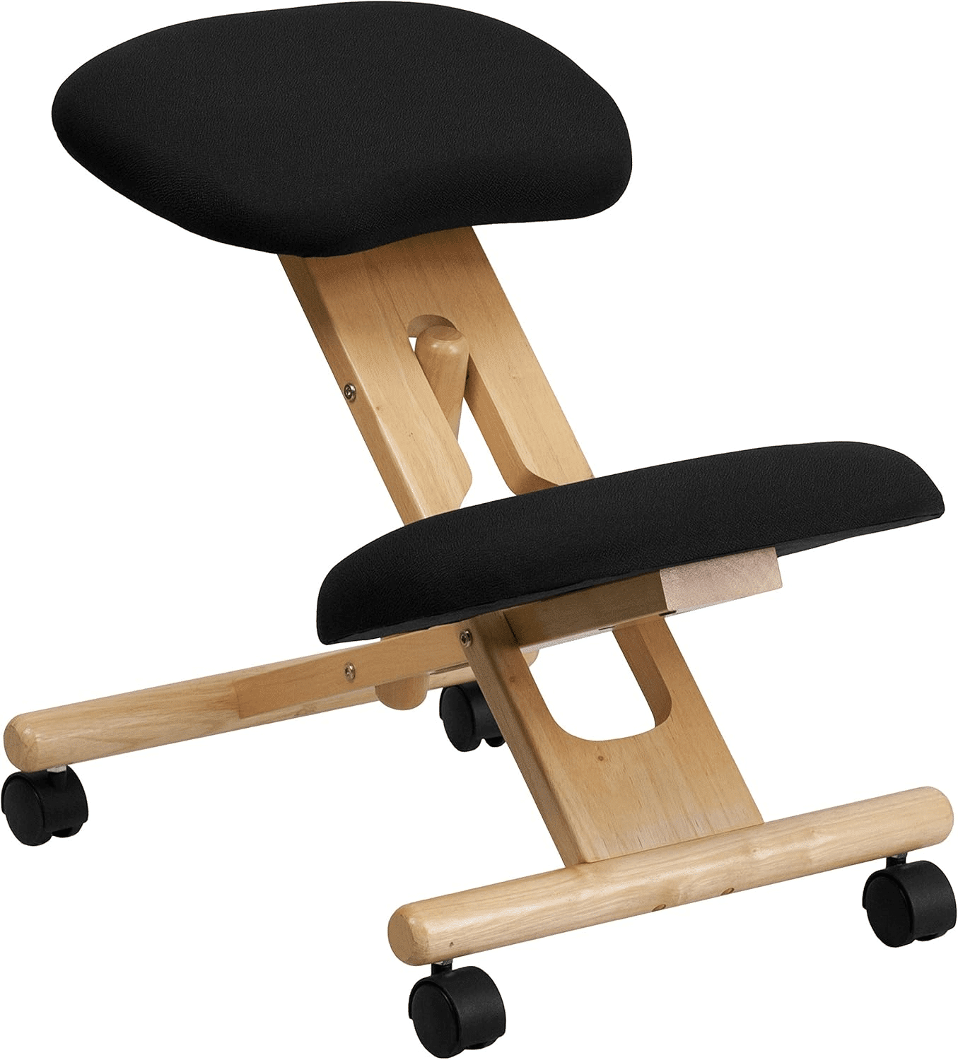 Flash Furniture Posey Mobile Wooden Kneeling Office Chair for Improved Posture