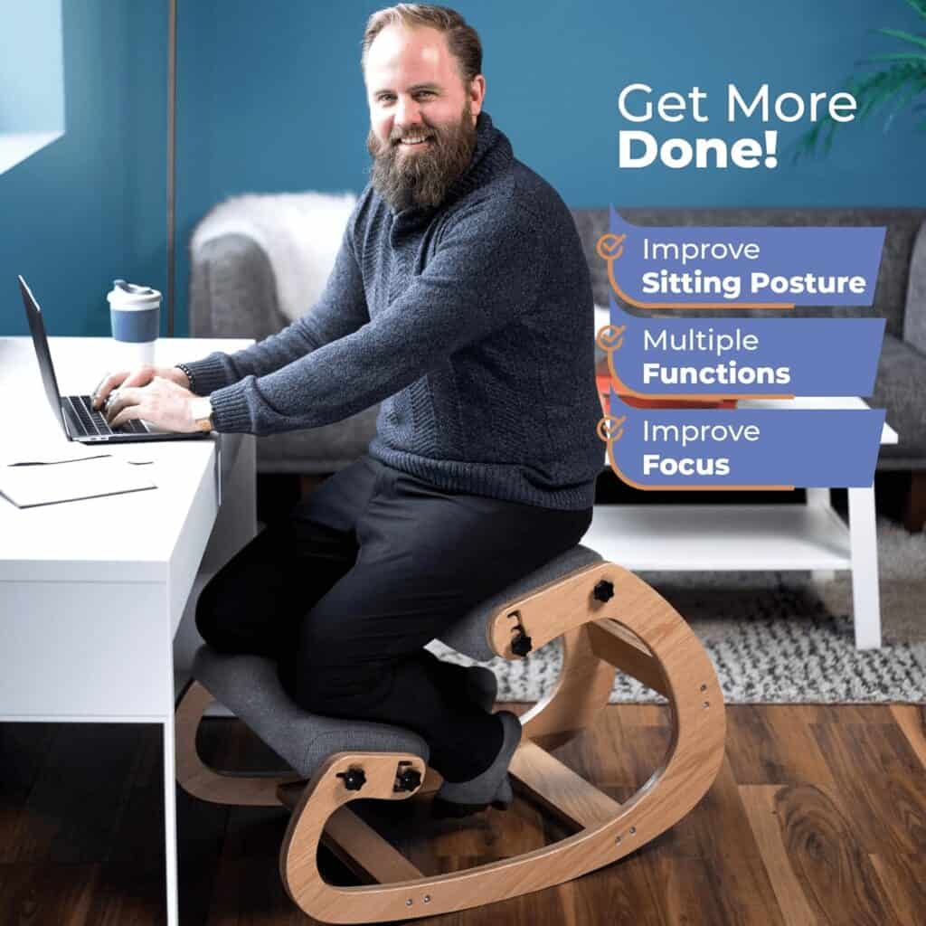 Ergonomic Kneeling Chair - Rocking Office Chair Adjustable Stool