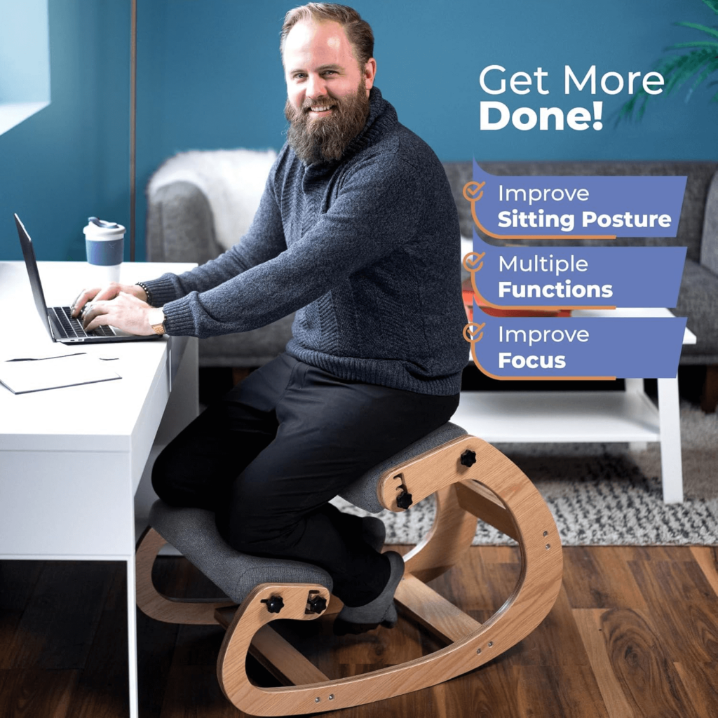 Ergonomic Kneeling Chair - Rocking Office Chair Adjustable Stool