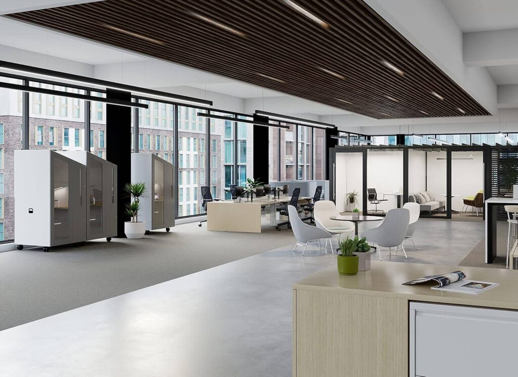 NOOK Solo, Quiet Meeting Office Pod, Portable, Acoustic Panels, Table, Individual Seat, Power Station