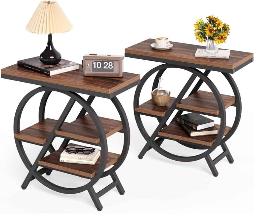 LITTLE TREE 26-Inch Brown 4-Tier End Table