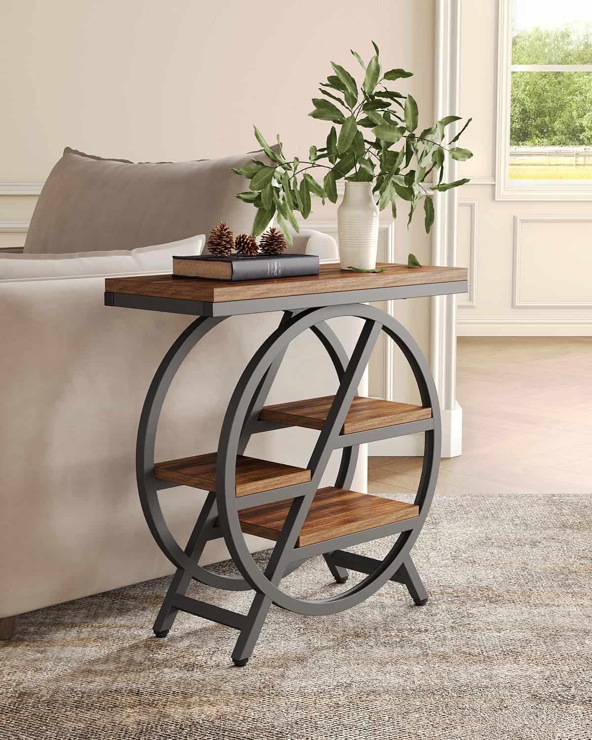LITTLE TREE 26-Inch Brown 4-Tier End Table