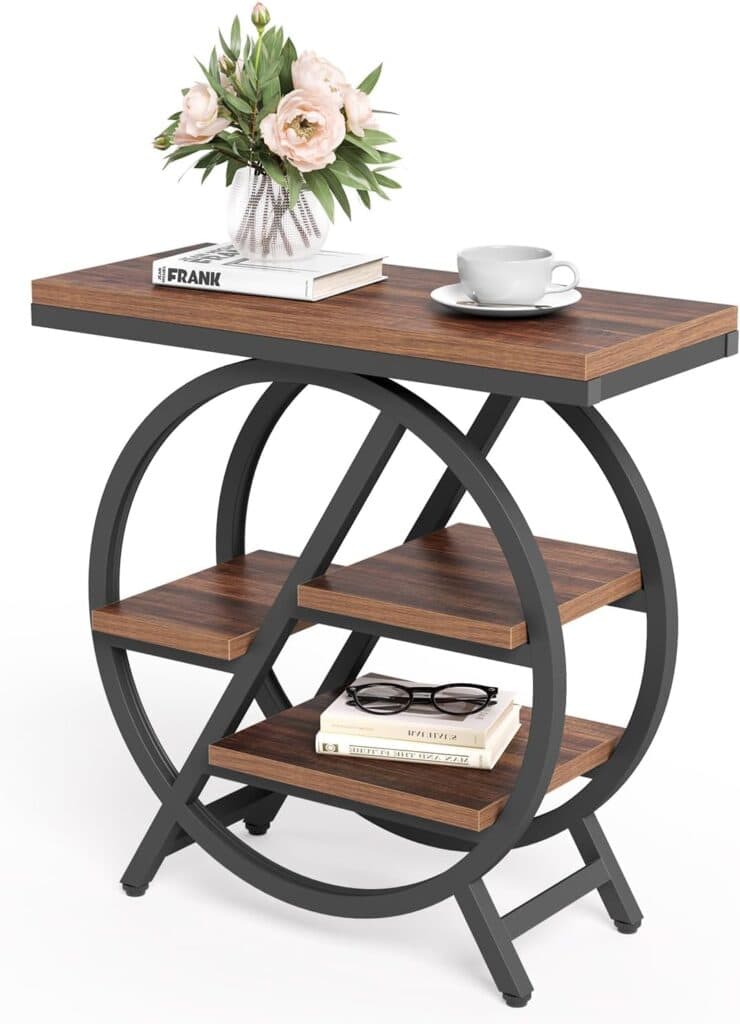 LITTLE TREE 26-Inch Narrow Brown Side Table