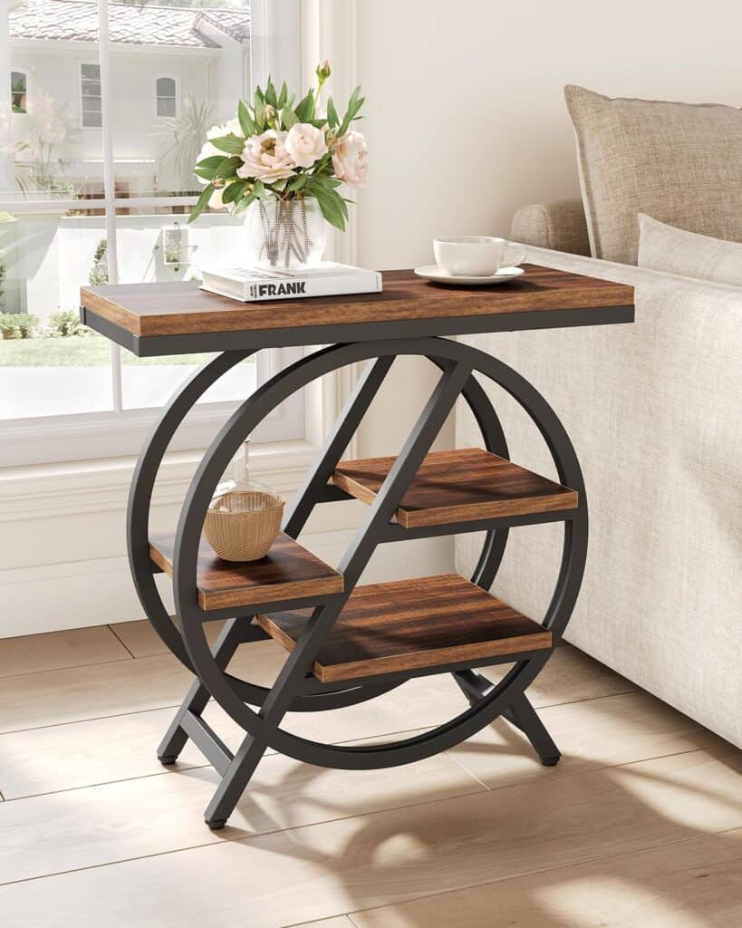 LITTLE TREE 26-Inch Narrow Brown Side Table - Essential Office Furniture