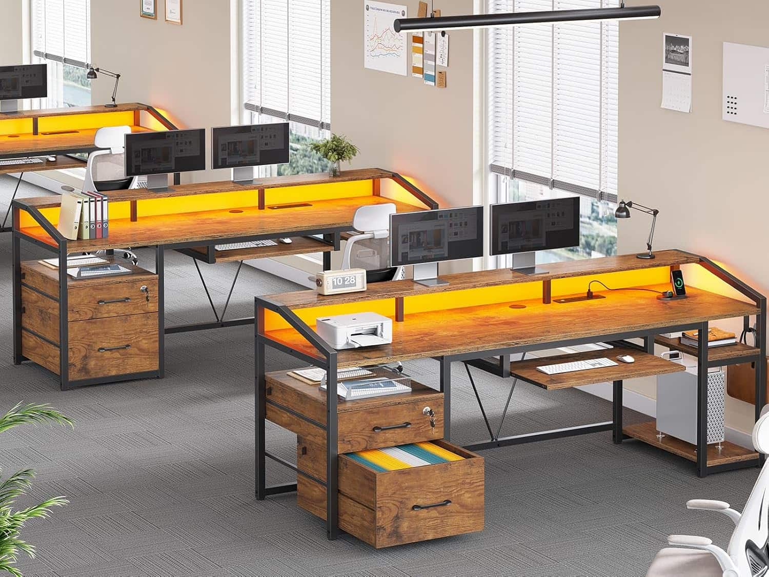 SEDETA 63" Computer Desk – Rustic Brown