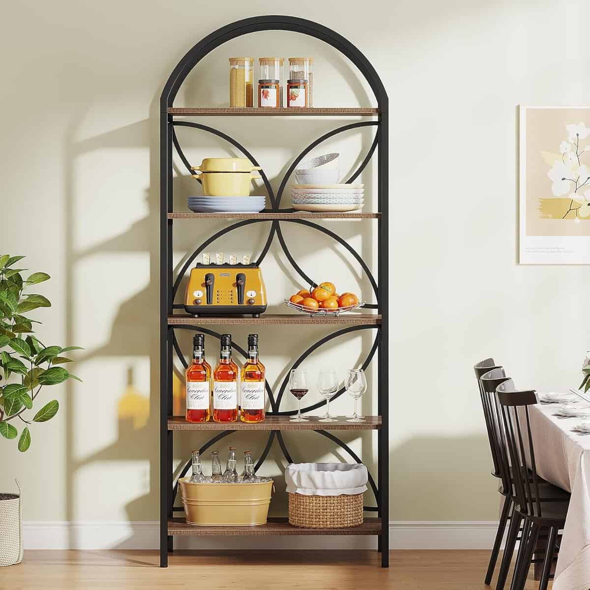 Tribesigns 5-Tier Arched Bookcase