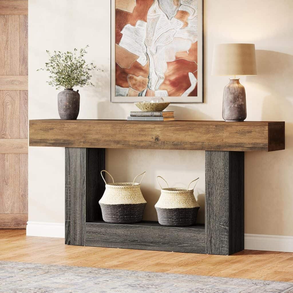 Tribesigns 63-Inch Console Table Brown