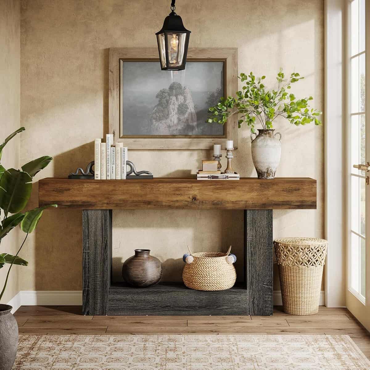 Tribesigns 63-Inch Console Table Brown