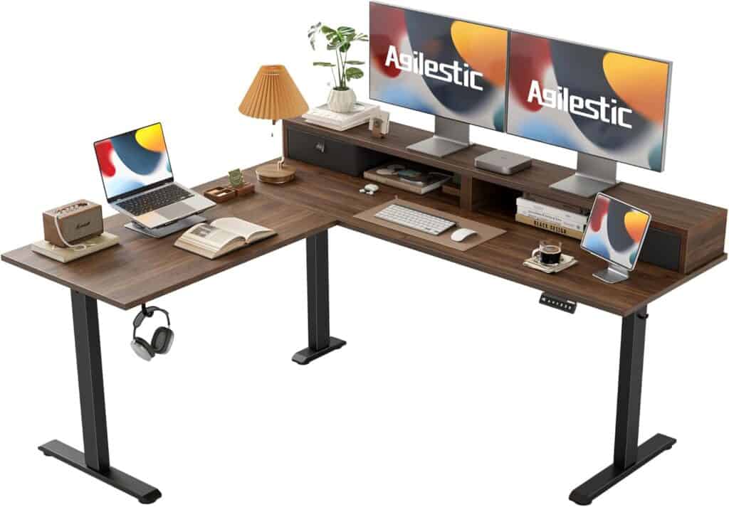 Agilestic 63 x 55 INCH L Shaped Electric Standing Desk