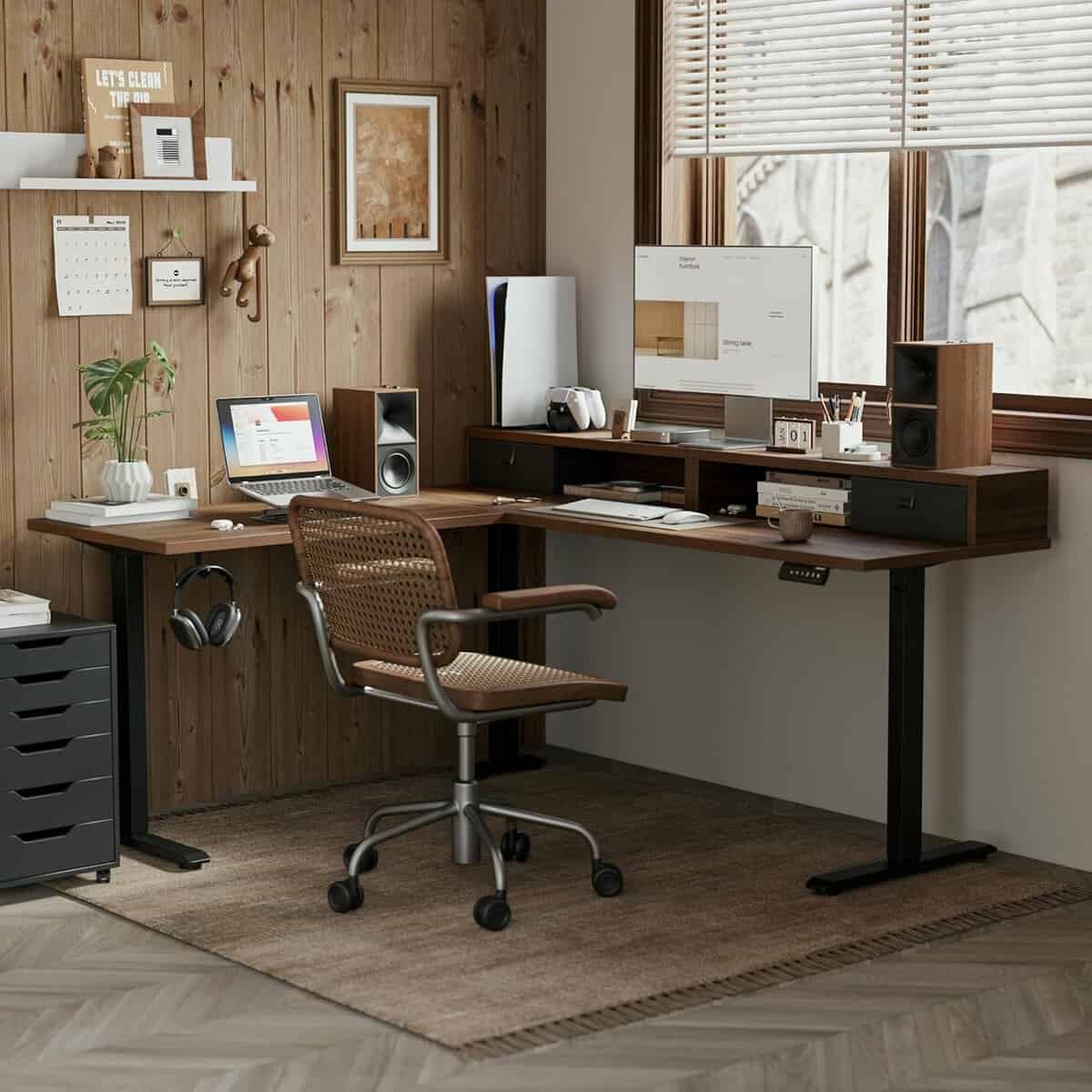 Agilestic 63 x 55 INCH L Shaped Electric Standing Desk 