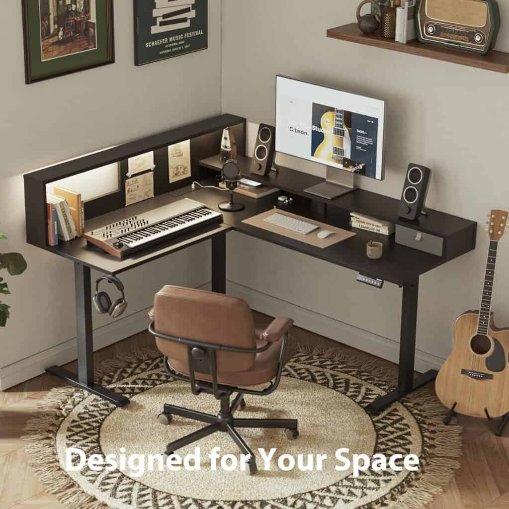 Agilestic L-Shaped Electric Standing Desk-Black