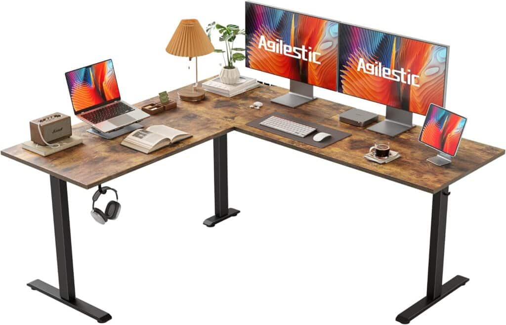 Agilestic L Shaped Standing Desk 63 x 55 inch Adjustable Height