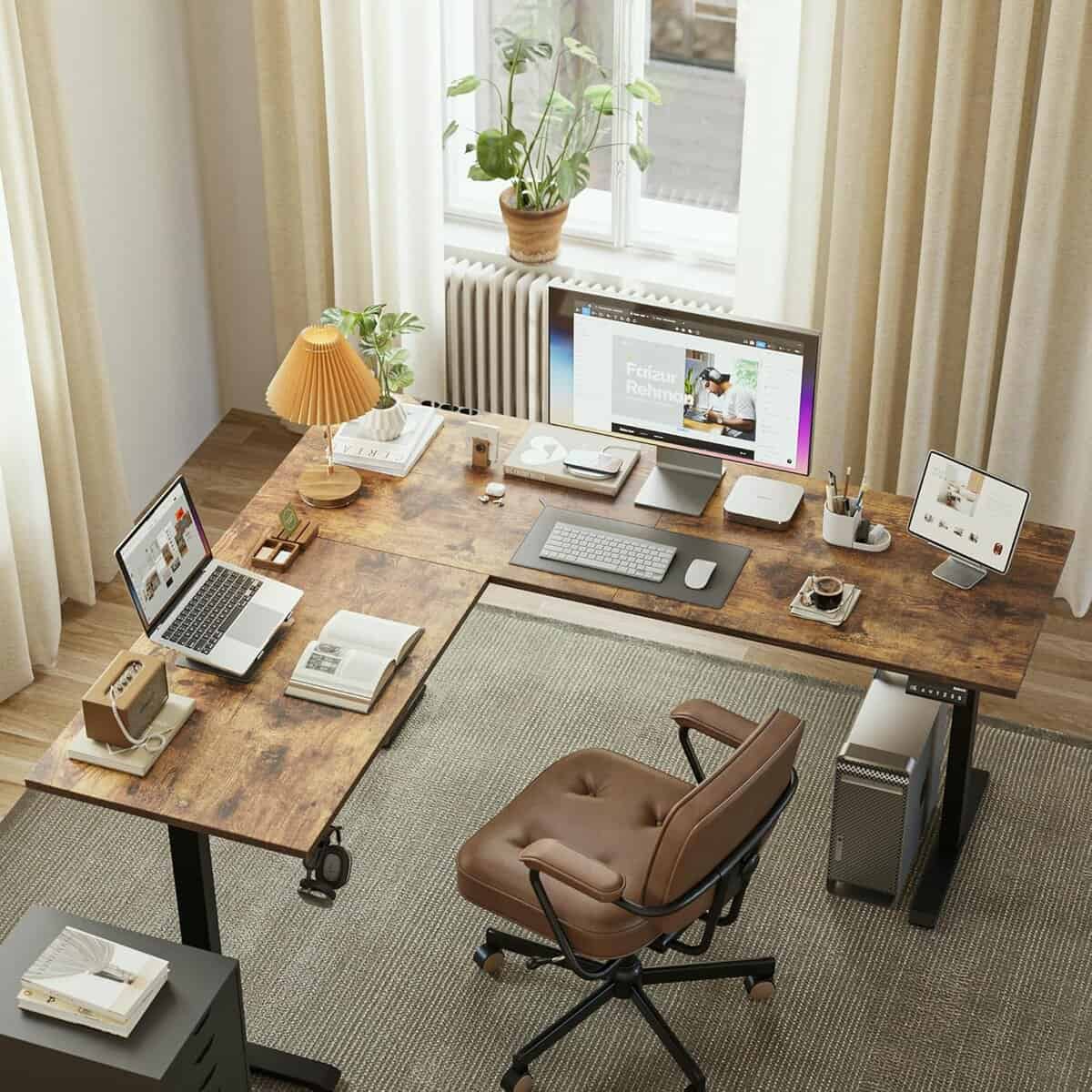 Agilestic L Shaped Standing Desk 63 x 55 inch Adjustable Height