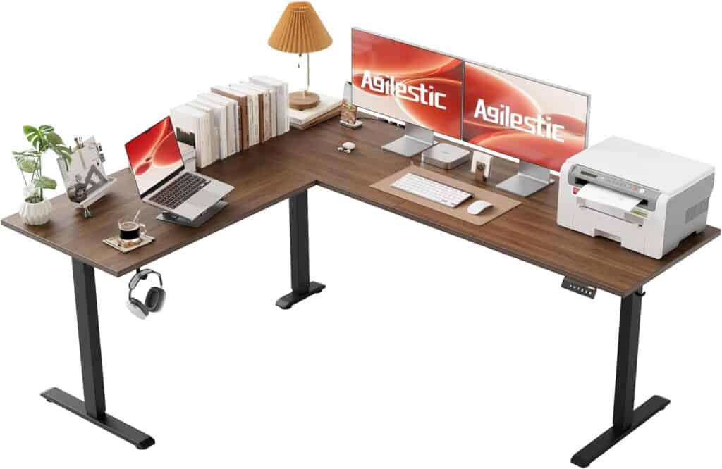 Agilestic L-Shaped Standing Desk Adjustable Height-Dark