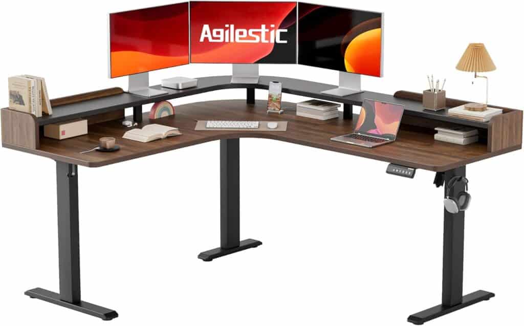 Agilestic L Shaped Standing Desk-Dark