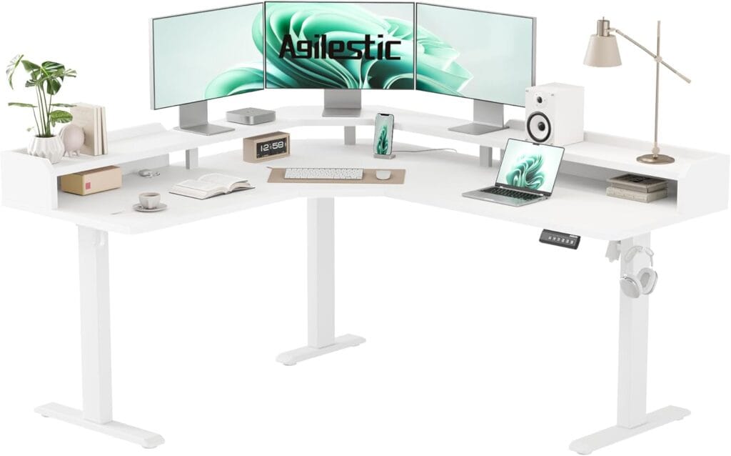 Agilestic L Shaped Standing Desk-White
