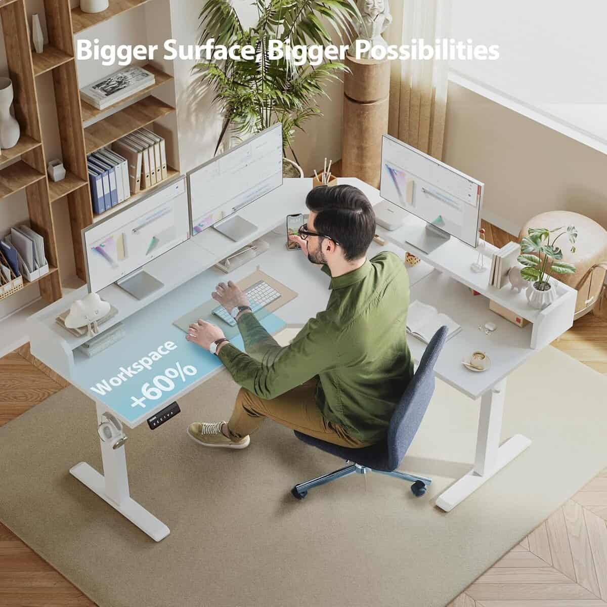 Agilestic L Shaped Standing Desk-White