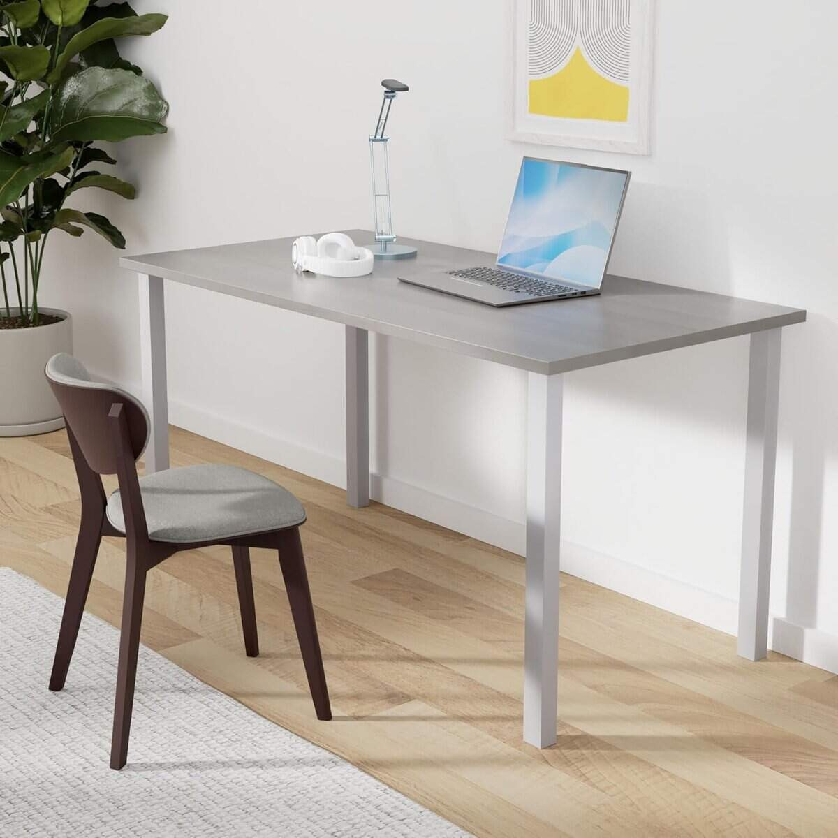 Bestar 60-Inch Bark Grey Table Desk