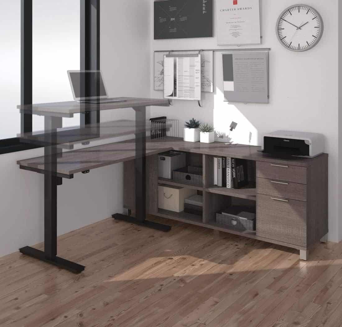 Bestar Pro-Linea 72W L-Shaped Standing Desk