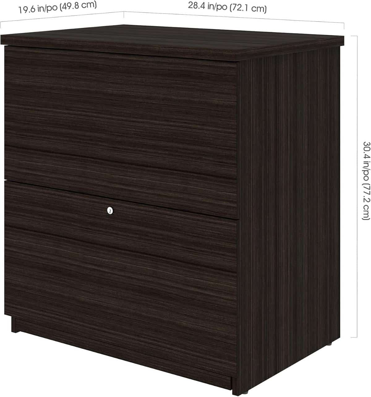 Bestar Universel 29W Lateral File Cabinet in Chocolate