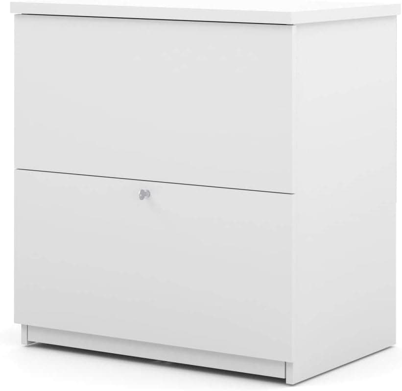 Bestar White Lateral File Cabinet with Lock