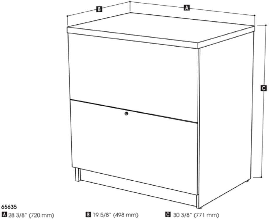 Bestar White Lateral File Cabinet with Lock