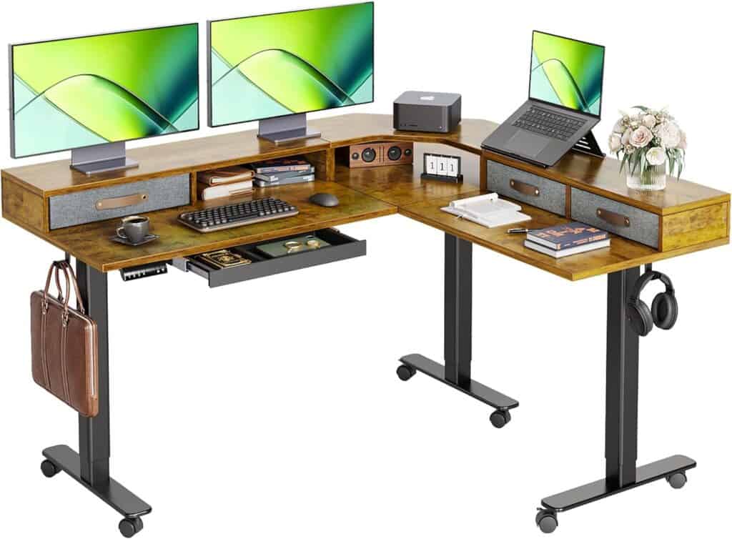 Claiks 63-Inch L-Shaped Standing Desk