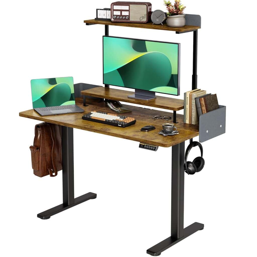 Claiks Electric Standing Desk-Brown