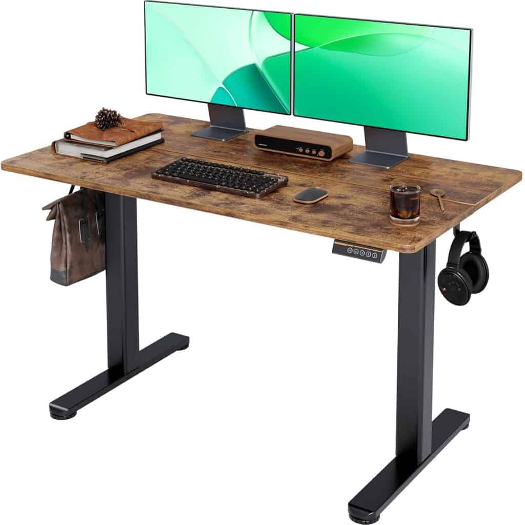 Claiks Electric Standing Desk-Rustic Brown