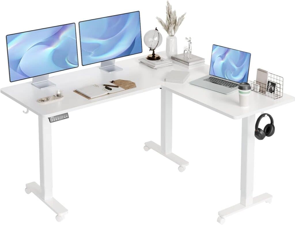 Claiks L-Shaped Adjustable Height Standing Desk
