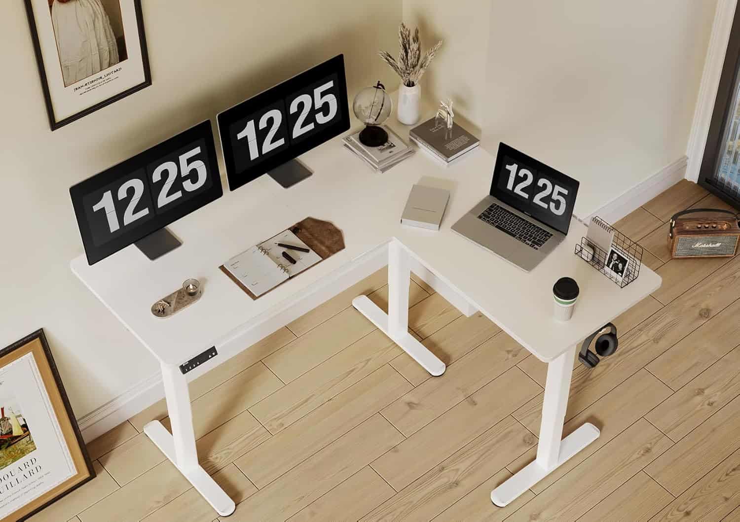 Claiks L-Shaped Adjustable Height Standing Desk