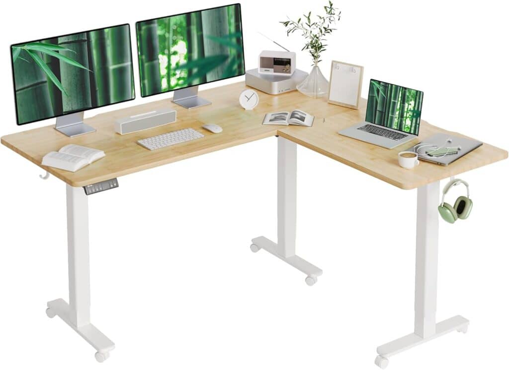 Claiks L-Shaped Adjustable Standing Desk