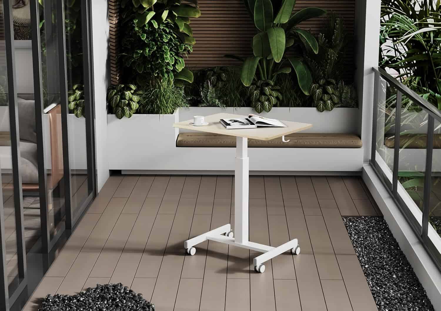 Claiks Mobile Standing Desk-Natural