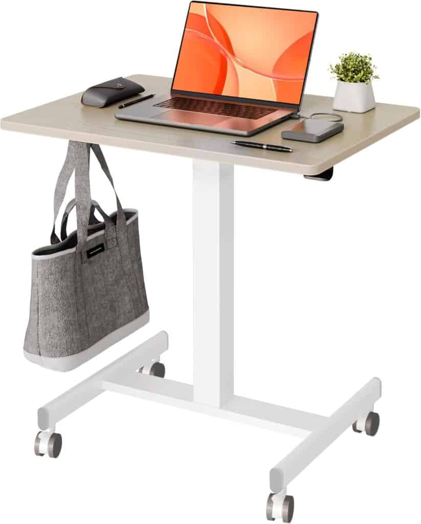 Claiks Mobile Standing Desk-Natural
